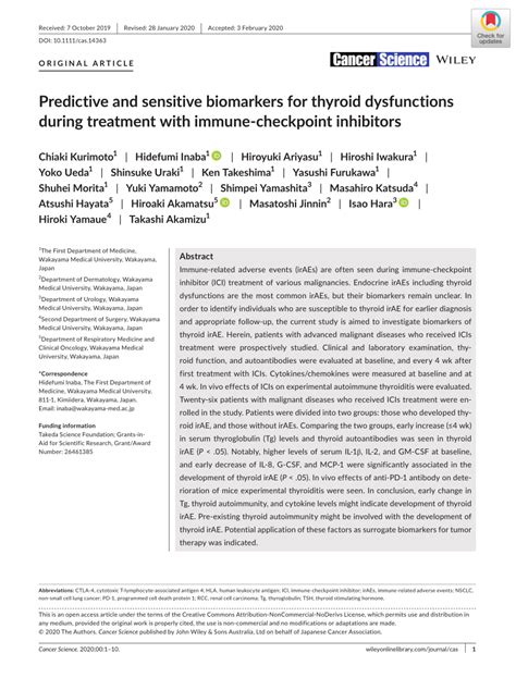 Pdf Predictive And Sensitive Biomarkers For Thyroid Dysfunctions