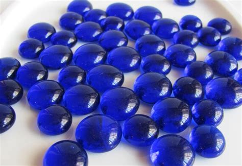 Cobalt Blue Mini Glass Gems Nuggets Flat By Ihaveglassstones