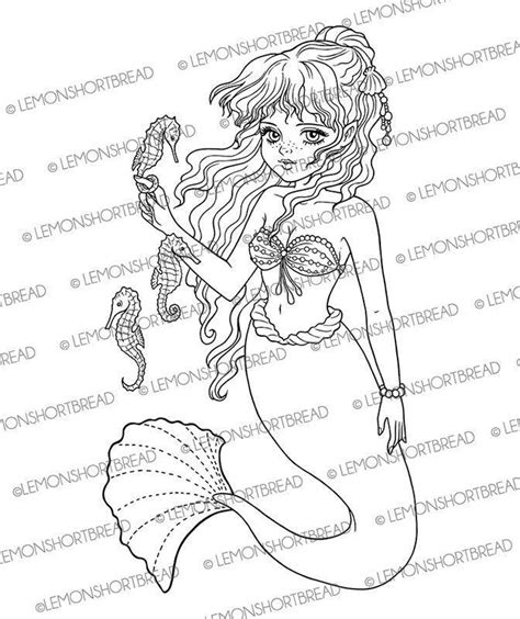 Here are our collection of 10 amazing seahorse coloring pages printable for your kids. Digital Stamp Mermaid Seahorse, Digi Download, Printable ...
