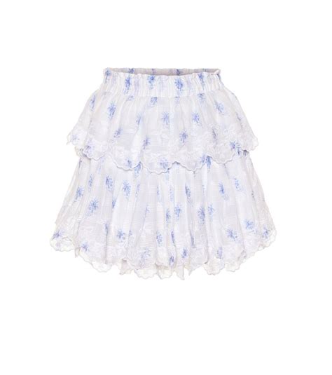 Loveshackfancy Ruffle Cotton Miniskirt In White Modesens