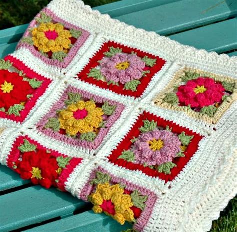 Vintage Flower Crochet Blanket Pattern Annie Design Crochet