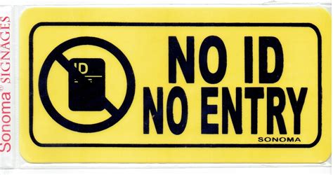 No Id No Entry Sign Tagum City