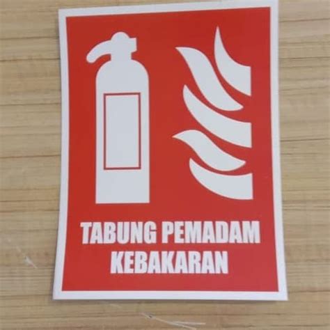 Jual Ready Sticker Label K Rambu Safety Tabung Pemadam Kebakaran Uk