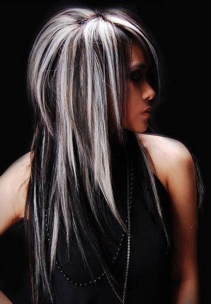 They can go almost bald and still look like they are ready to rock! Long Black Hair With Blonde Highlights ideas
