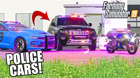 New Police Cars Fs19 Police Station Farming Simulator 19 Youtube