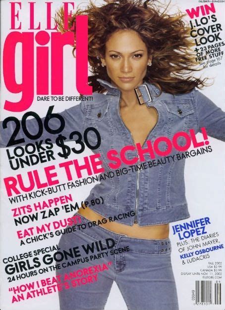 Jennifer Lopez Elle Girl Magazine September 2002 Cover Photo United