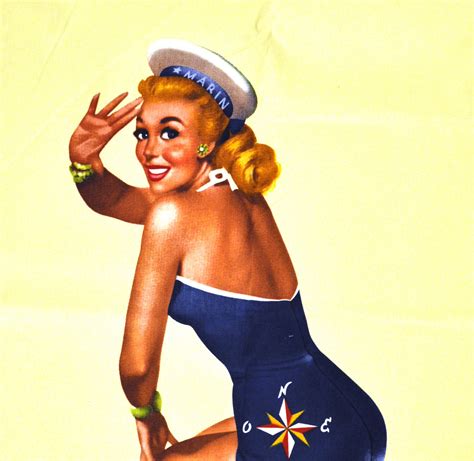 Vintage Pin Up Sailor Cucumber Asshole