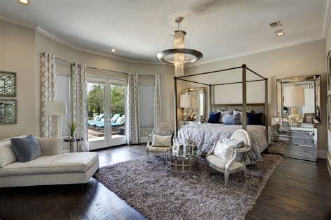 Want a bed without a canopy? Magnificent mirrored nightstandin Bedroom Mediterranean ...