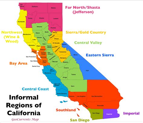 Regions Of California Map Map Hd California Geographical Map Klipy
