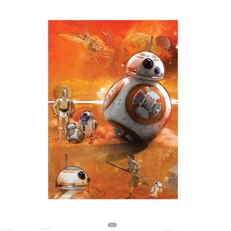 Zavvi Exclusive 60x80 Bb 8 Star Wars The Force Awakens Fine Art Print