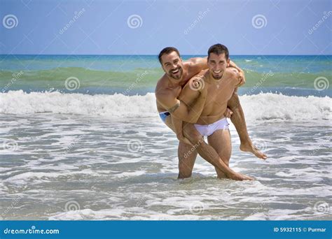 Two Gay Men On Beach Vacation Stock Image Image