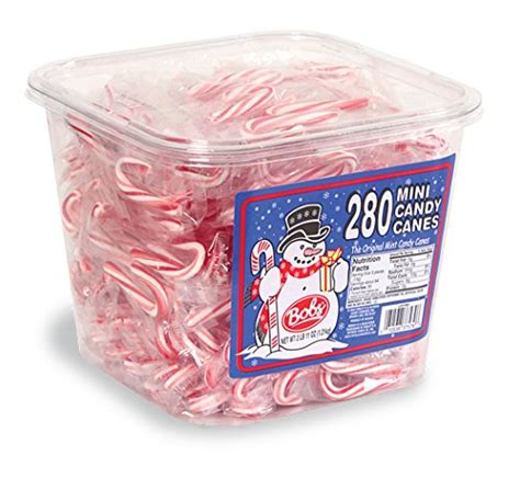 Bobs Red And White Mini Peppermint Candy Canes 280 Count Tub 43 Oz Sepole