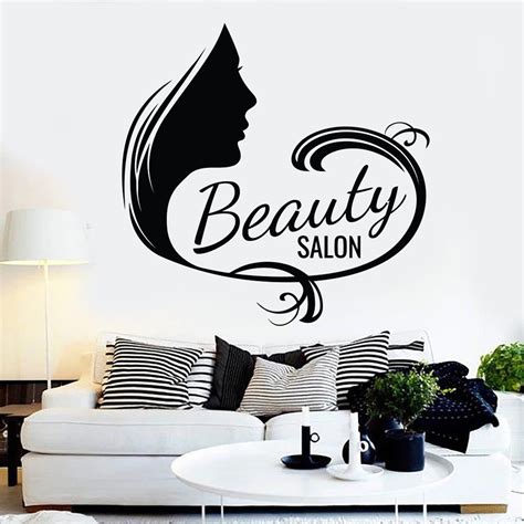 Beauty Hair Salon Vinyl Wall Decal Manicure Cosmetic Eyelashes Pattern