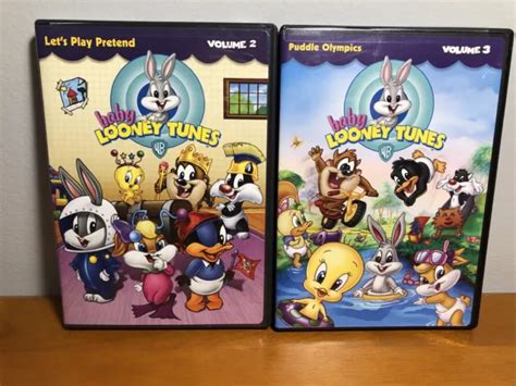Baby Looney Tunes Volume 2 And 3 Dvd Lot Puddle Olympics Lets Play