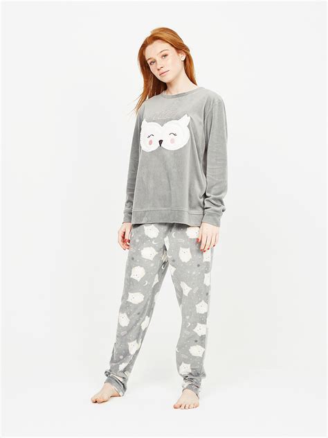 Pijama Polar Estampado Bordado Pijamas Mujer Ropa Ropa Tumblr