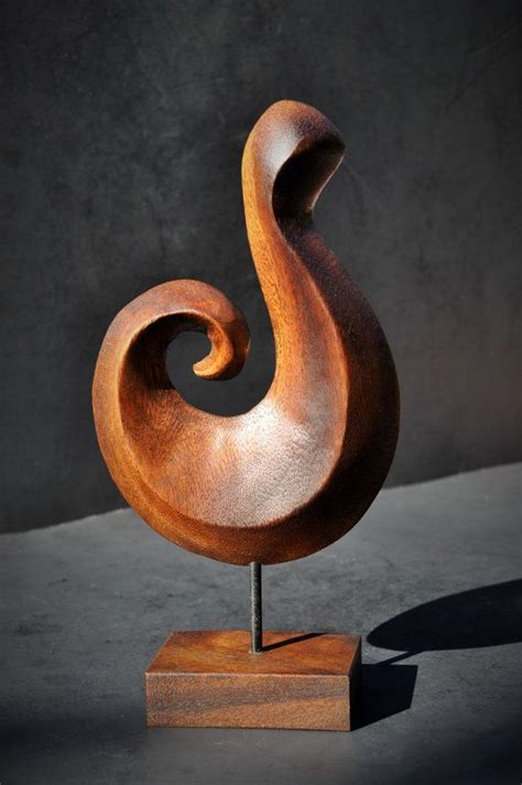 Contemporary sculptural art forms and istallations. Mid Century Modern Sculpture, Stylized Carved Wood Bird ...