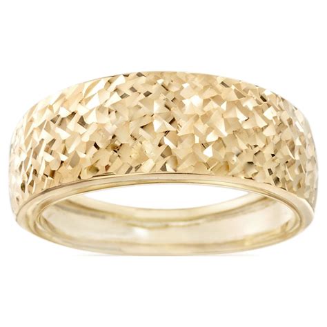 Ross Simons Italian 14kt Yellow Gold Diamond Cut Ring For Women Made In