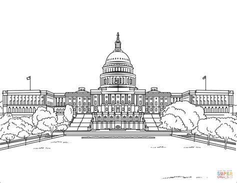 The U S Capitol Building Page Coloring Pages