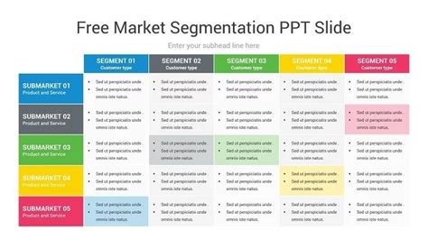 Market Segmentation Infographic Free Presentation Slide Template