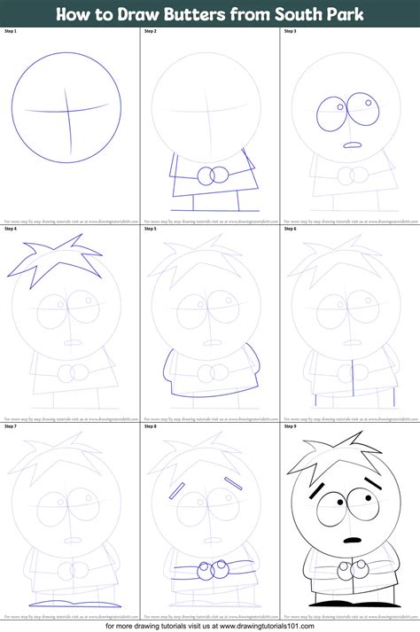 How To Draw Butters From South Park South Park Step By Step