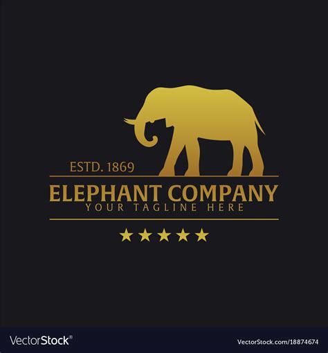 Elephant company logo or emblem logo Royalty Free Vector gambar png