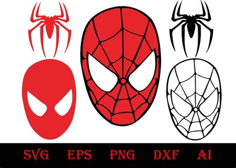 Spiderman svg clip art sticker spiderman face svg clip art | Etsy