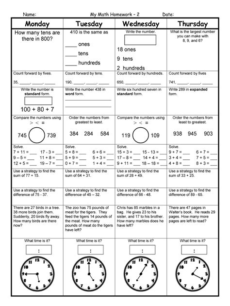 Printable Homework Sheets Fill Online Printable Fillable Blank