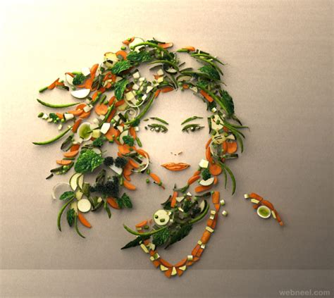 Woman Vegetable Art