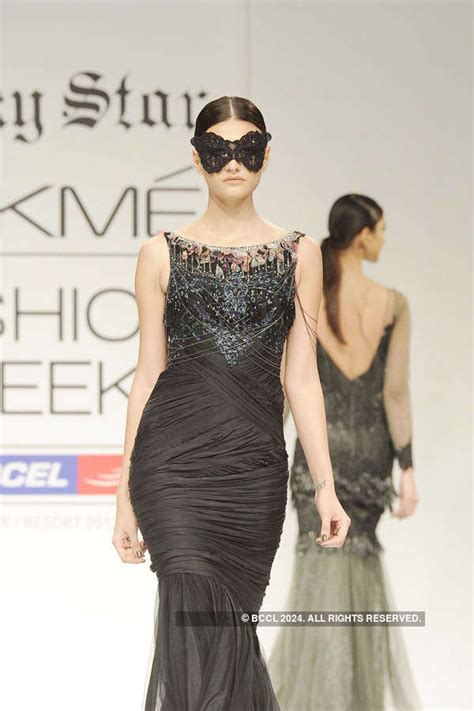 a model showcases a creation by designer rocky star at lakme fashion week lfw 2013