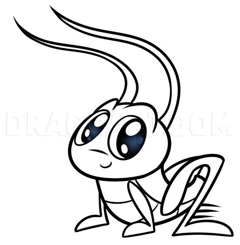 Cartoon Cricket Drawing Tutorial Coloring Page Trace Drawing