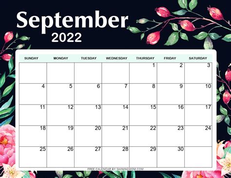September 2022 Calendars 50 Free Printables Printabulls September