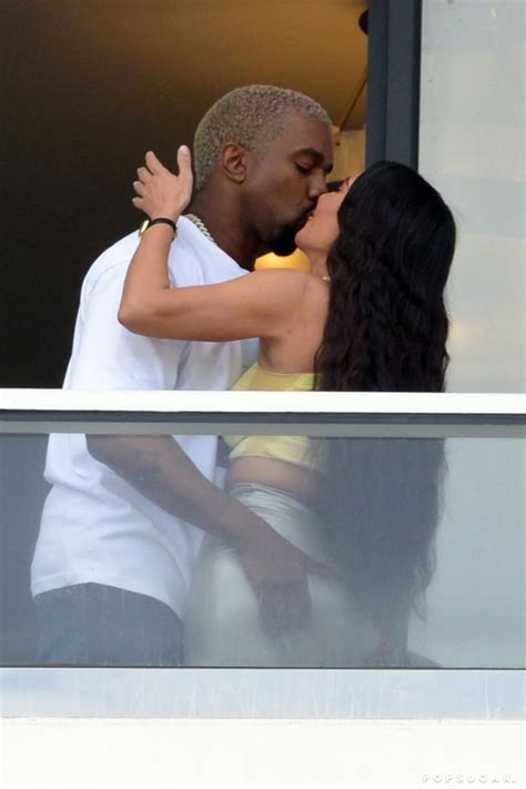 Kim Kardashian And Kanye West Kissing In Miami Jan 2019 Popsugar
