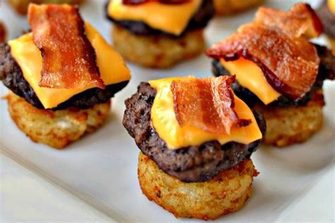 Mini Bacon Cheeseburger Bites Recipe In 2020 Food Bowl Party Food