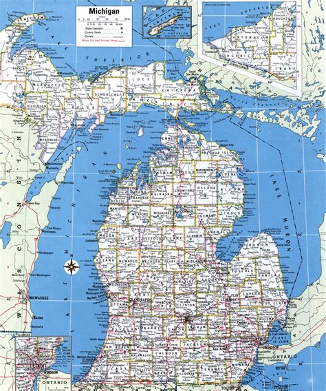 Michigan Map With Countiesfree Printable Map Of Michigan Counties And