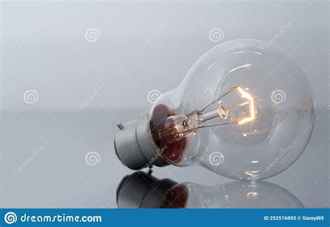 Clear Light Bulb With Glowing Filament Stock Image Image Of