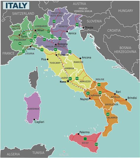 Italie Carte Détaillée Voyage Carte Plan