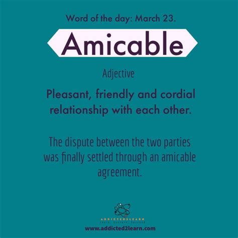Amicable Friendly And Cordial Learn English Interesting English