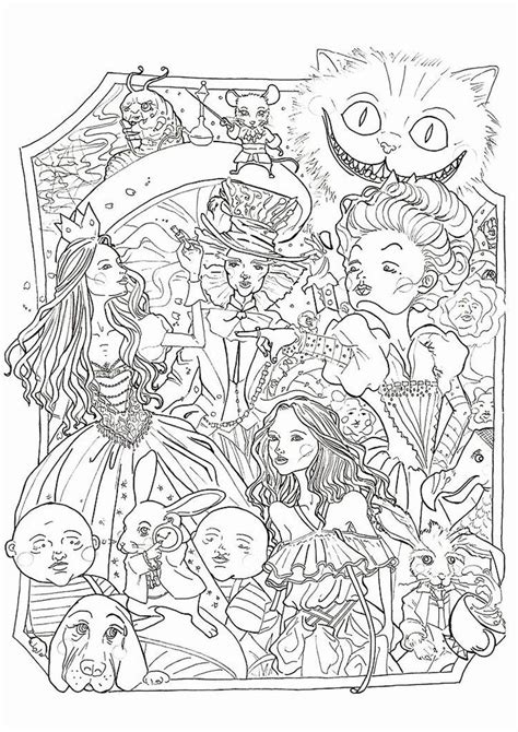 «алиса в стране чудес» льюиса кэрролла на английском языке. Alice In Wonderland Coloring Pages | Disney coloring pages ...