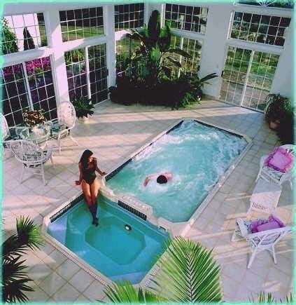 Maybe you would like to learn more about one of these? small lap pool with hot tub - Google Search | Indoor pool ...