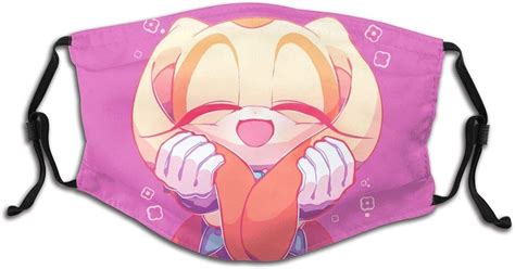 Lizixing Sonic Amy Rose Reusable Face Mask With Adjustable