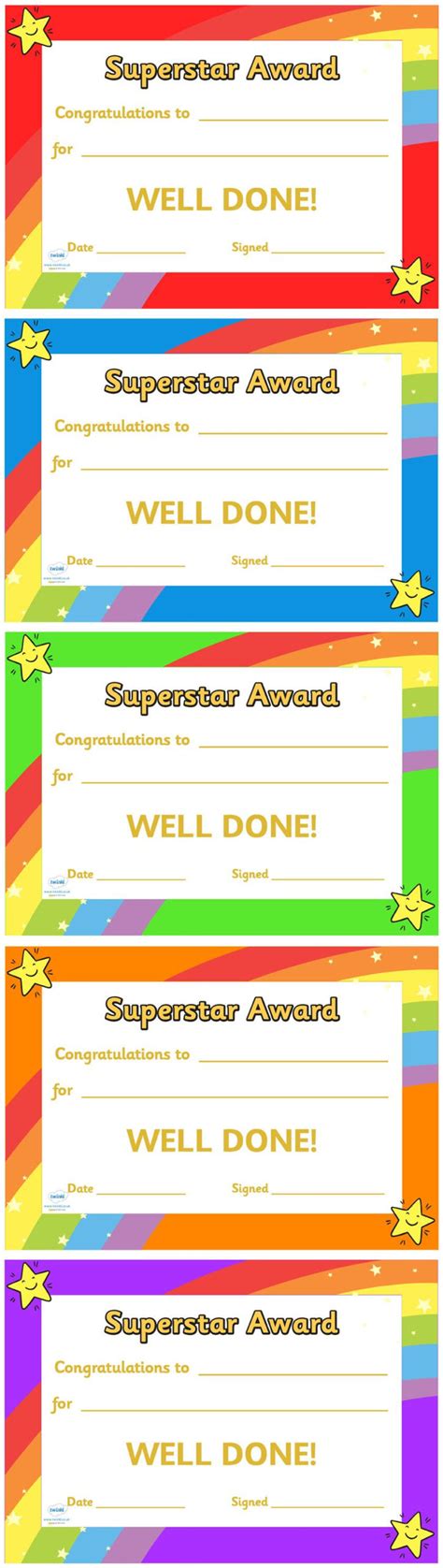 Twinkl Resources Super Star Award Certificate Intended For Amazing