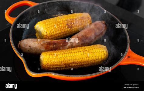 Pan Roasted Corn On The Cob Stock Photo Alamy