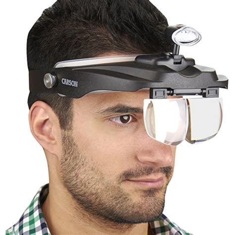 carson optical pro series magnivisor deluxe head worn led lighted magnifier with ebay