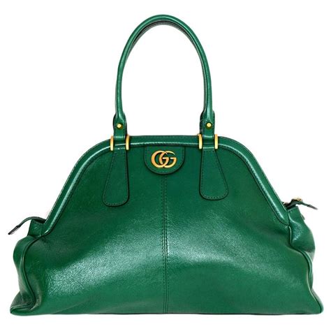 Gucci Green Leather Large Rebelle Tote Bag At 1stdibs Gucci Green