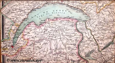 Carte Routière De La Suisse Road Map Of Switzerland Keller 1836 Lake