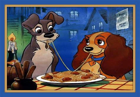 Lady And The Tramp In Love Prior To A Kiss At Romantic Etsy Lady And The Tramp Disney