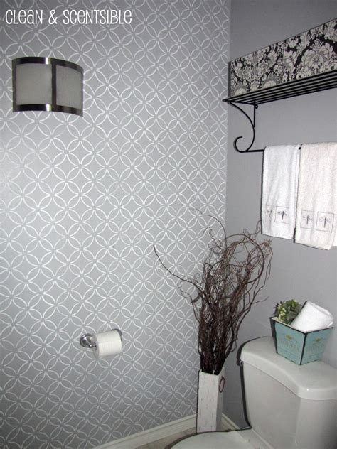 Stenciled Bathroom Wall And The Cutting Edge Stencil Winner Clean And Scentsible