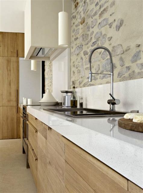 Houten Keuken Met Licht Aanrechtblad Kitchen Marble Kitchen Design Interior Design Kitchen