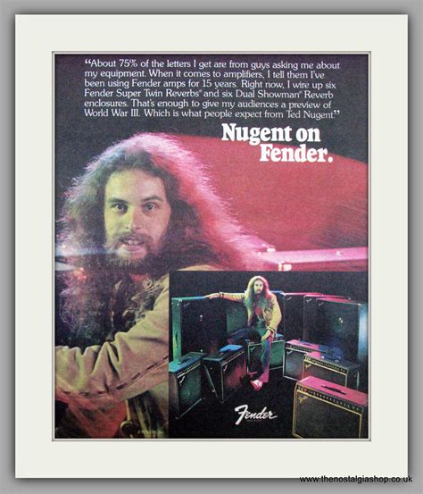 Fender Guitar Amps With Ted Nugent Original Advert 1978 Ref Ad9484