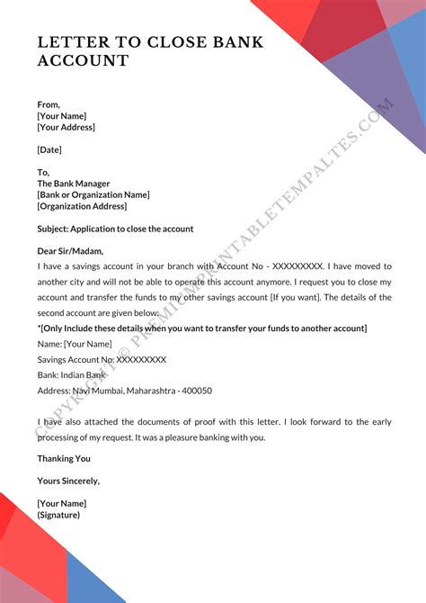 I am writing this letter to request you for closing my savings account in x bank, yyy branch with immediate effect. Printable Bank Account Closing Letter Pack of 3 | Premium Printable Templates